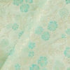 Tropical Blue Floral Patterned Zari Work Saree